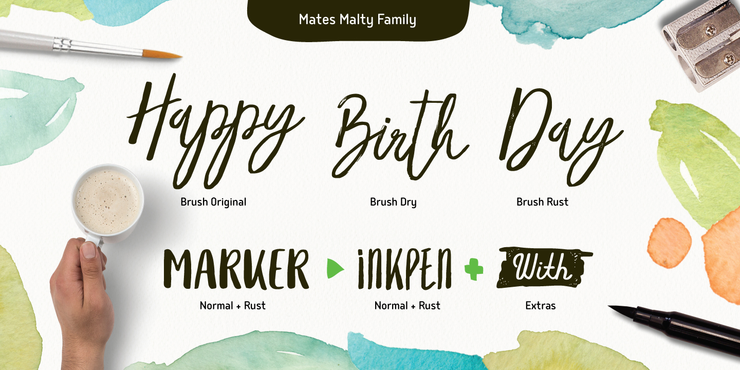 Mates Malty Inkpen Font preview